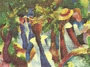 August Macke flickor under trad oil painting picture wholesale